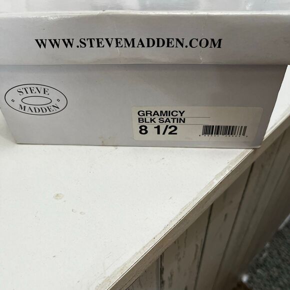 Steve Madden Y2K Satin Bow Kitten Heel Gramicy Black Sandal Shoes - Picture 8 of 8